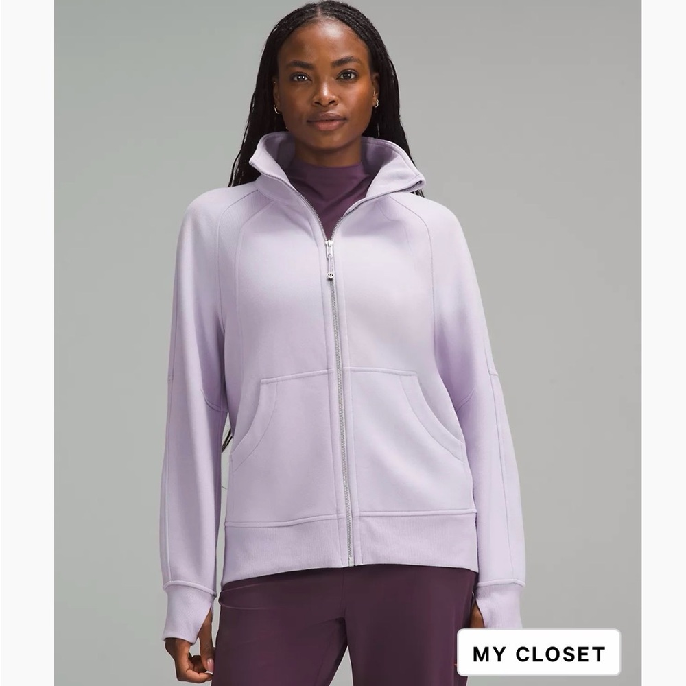 lululemon Women’s Scuba Oversized Funnel-Neck Full Zip, sz M/L in Lilac Ether
